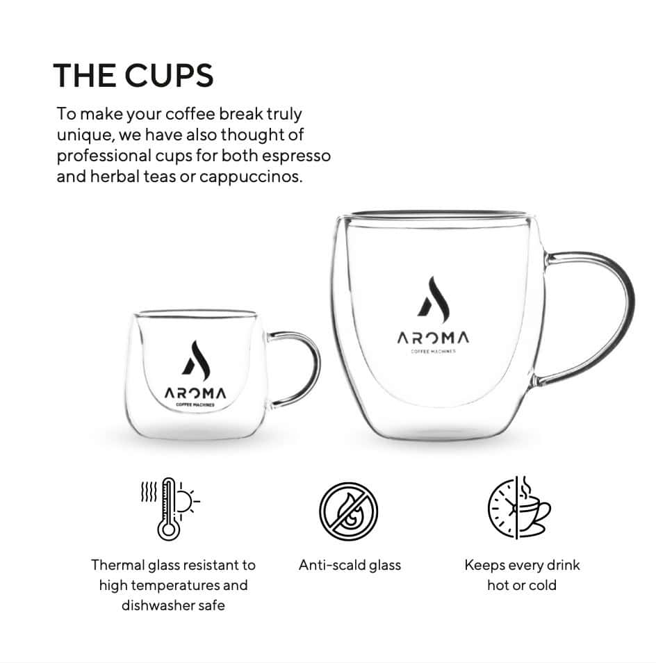aroma double wall glass cups