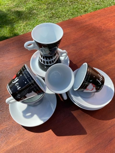 Ancap - Designer cups set of 6 cups and saucers