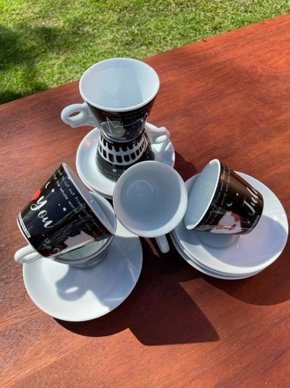Ancap - Designer cups set of 6 cups and saucers