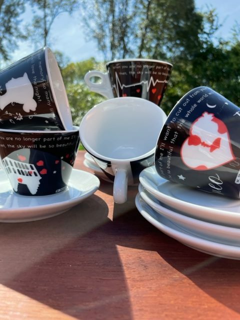 Ancap - Designer cups set of 6 cups and saucers