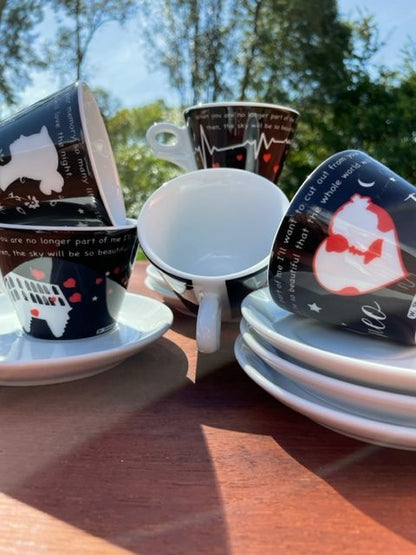 Ancap - Designer cups set of 6 cups and saucers
