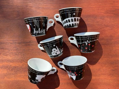 Ancap - Designer cups set of 6 cups and saucers