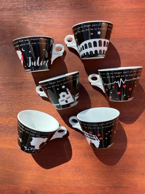 Ancap - Designer cups set of 6 cups and saucers