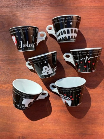 Ancap - Designer cups set of 6 cups and saucers