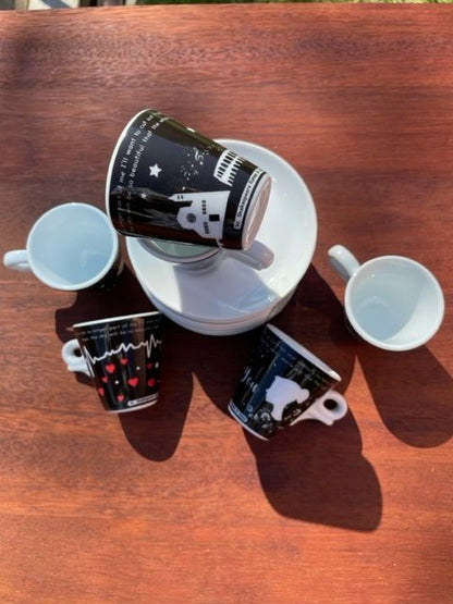 Ancap - Designer cups set of 6 cups and saucers