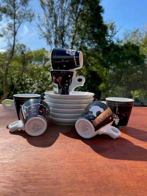 Ancap - Designer cups set of 6 cups and saucers