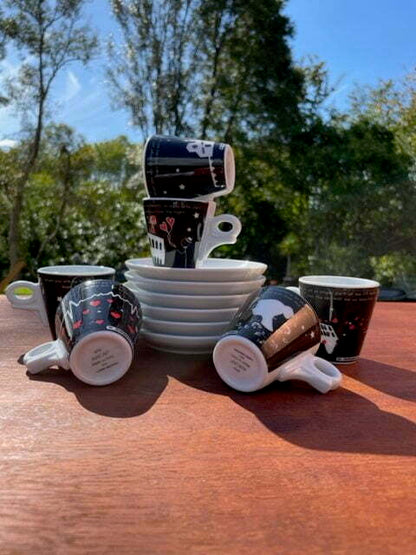 Ancap - Designer cups set of 6 cups and saucers