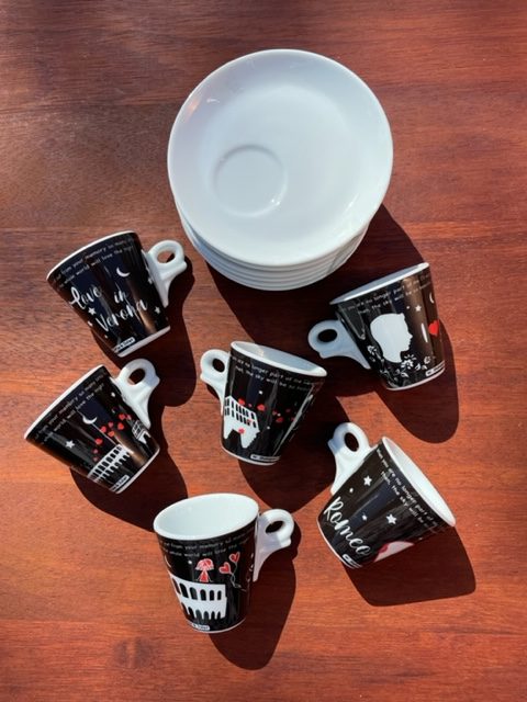 Ancap - Designer cups set of 6 cups and saucers