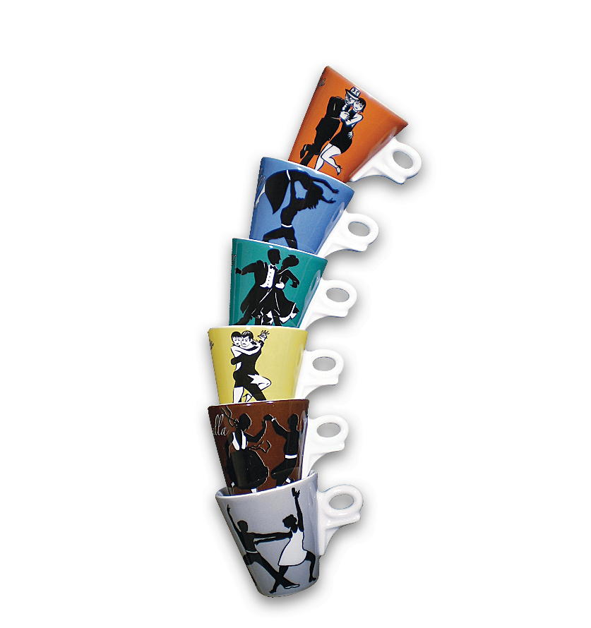Ancap - Designer cups set of 6 cups and saucers