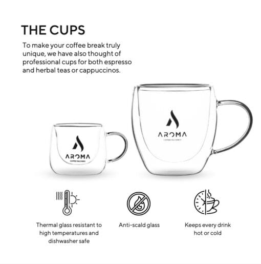 aroma double wall glass cups